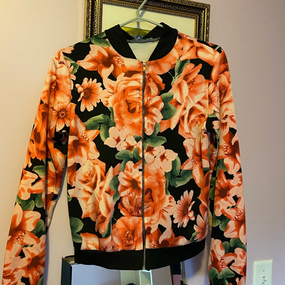 Floral bomber jacket